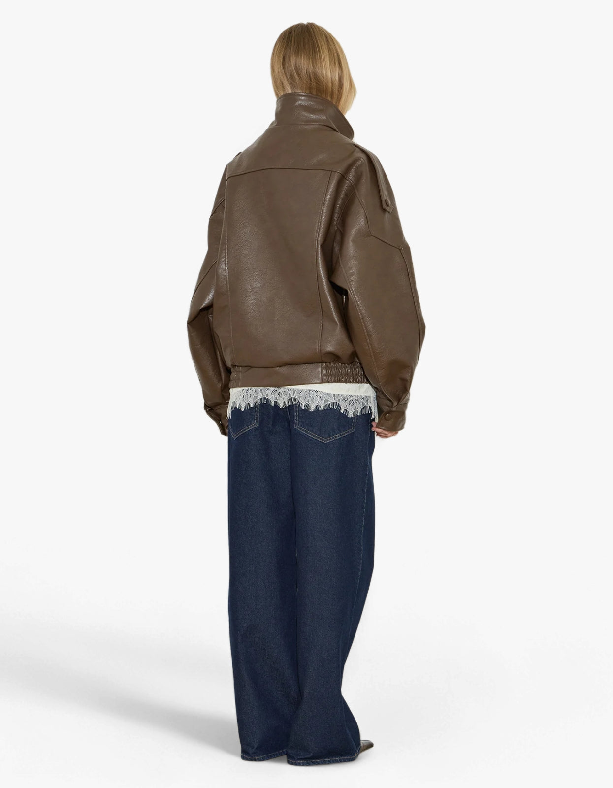 Leather Bomber - Chocolate