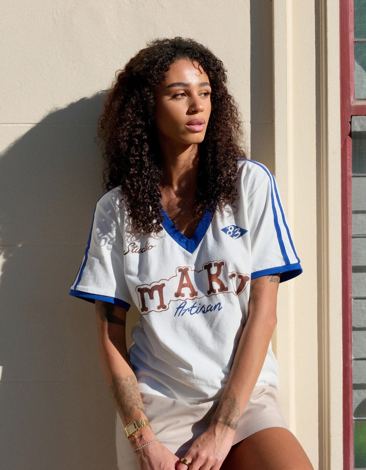 Artisan V-Neck Tee - White
