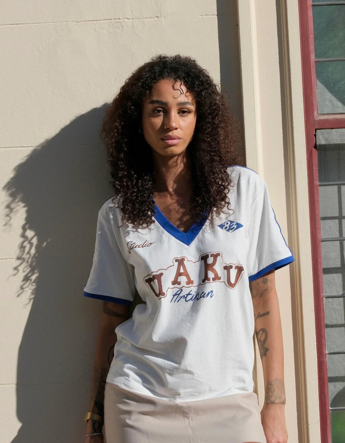 Artisan V-Neck Tee - White