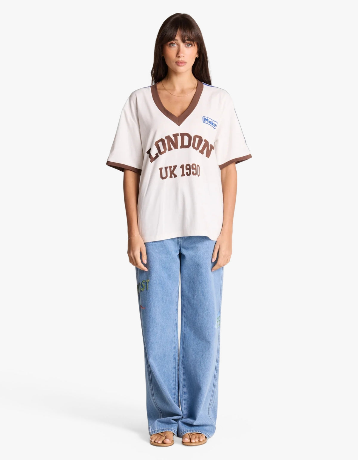 London V-Neck Tee - White