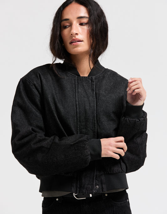 Marsden Denim Bomber - Black