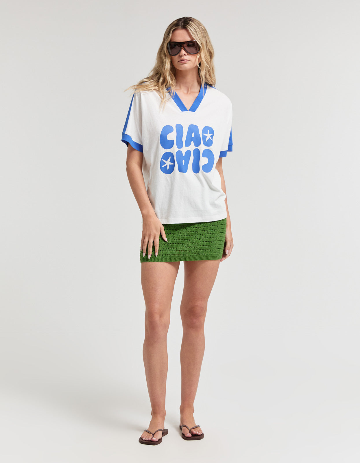 Mazzia Tee - White/Blue