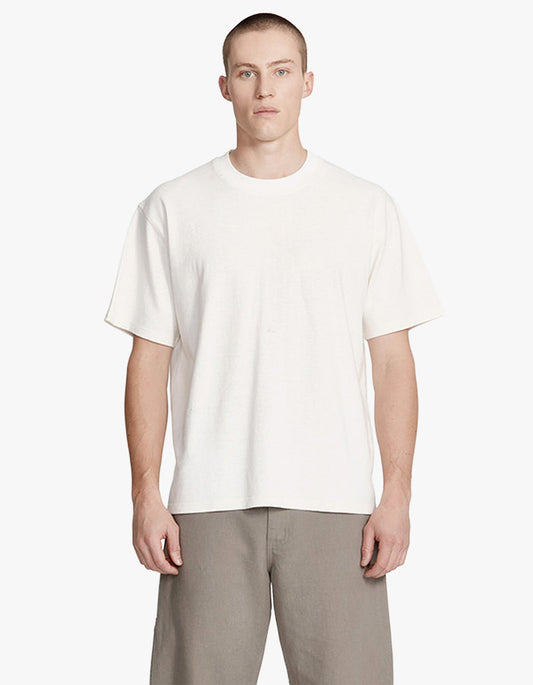 Mens Hemp Jersey Studio Tee - Rice White