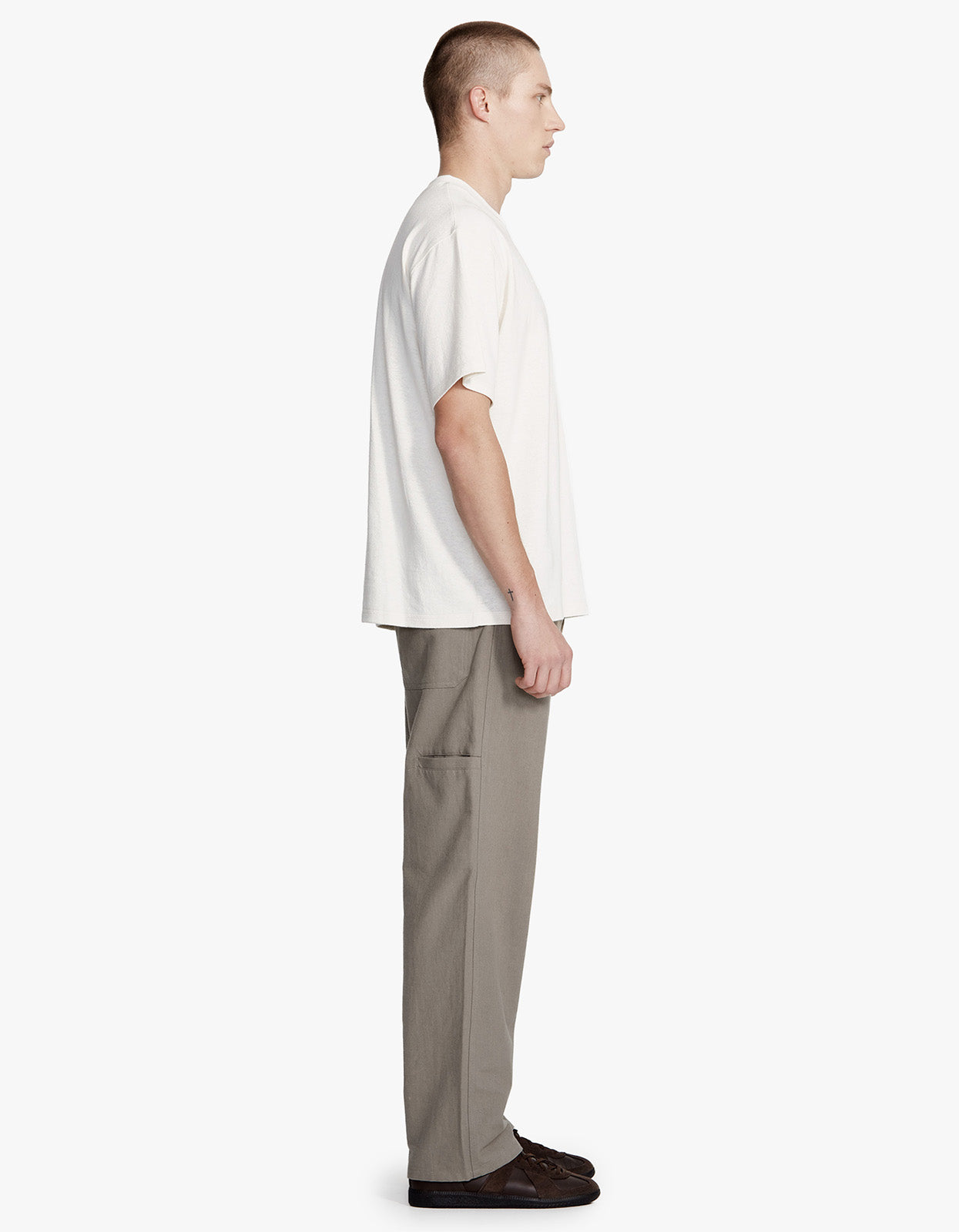 Mens Hemp Jersey Studio Tee - Rice White