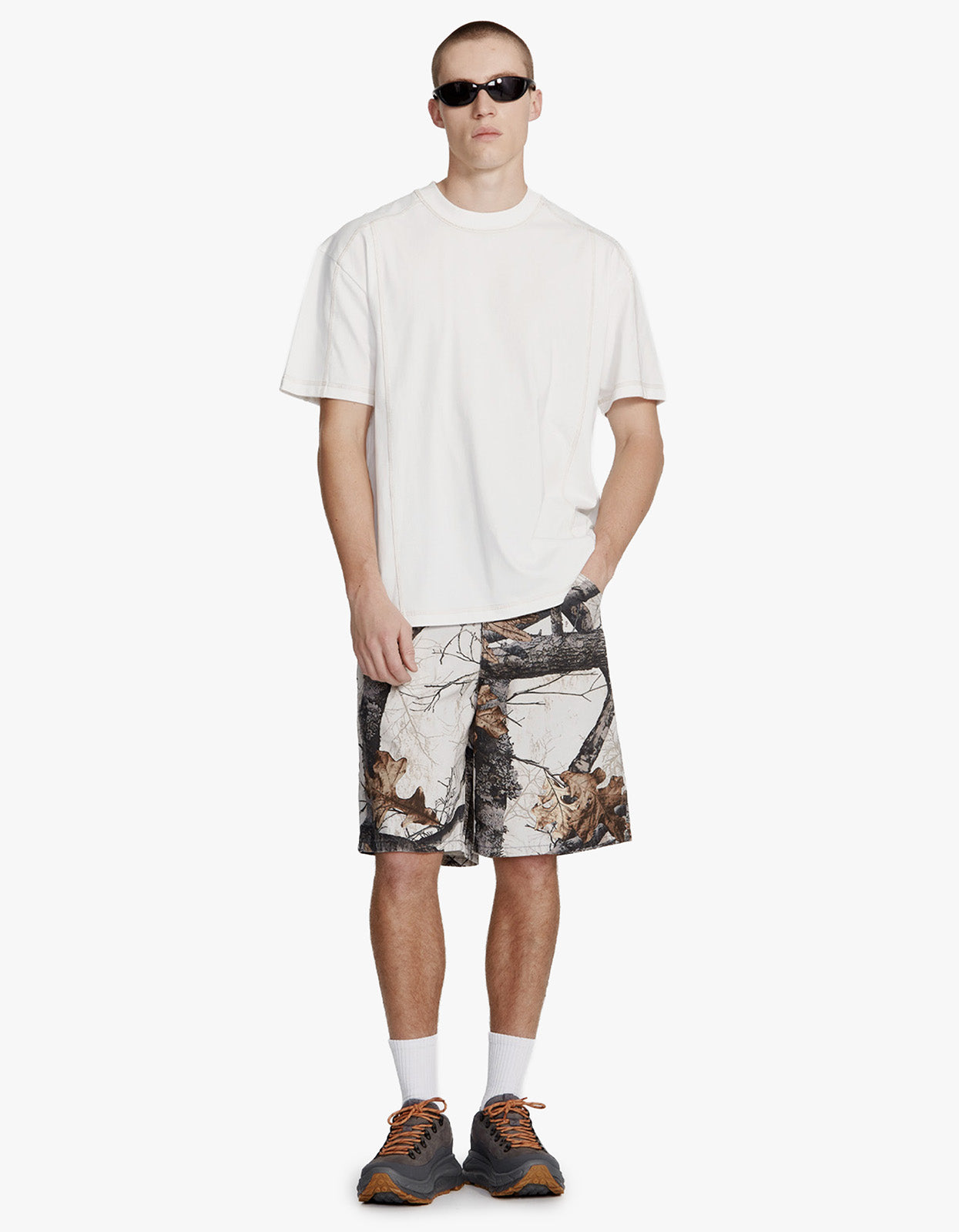 Mens Rec Tee - White With Tabacco