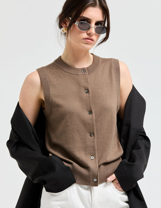 Milan Vest - Cocoa