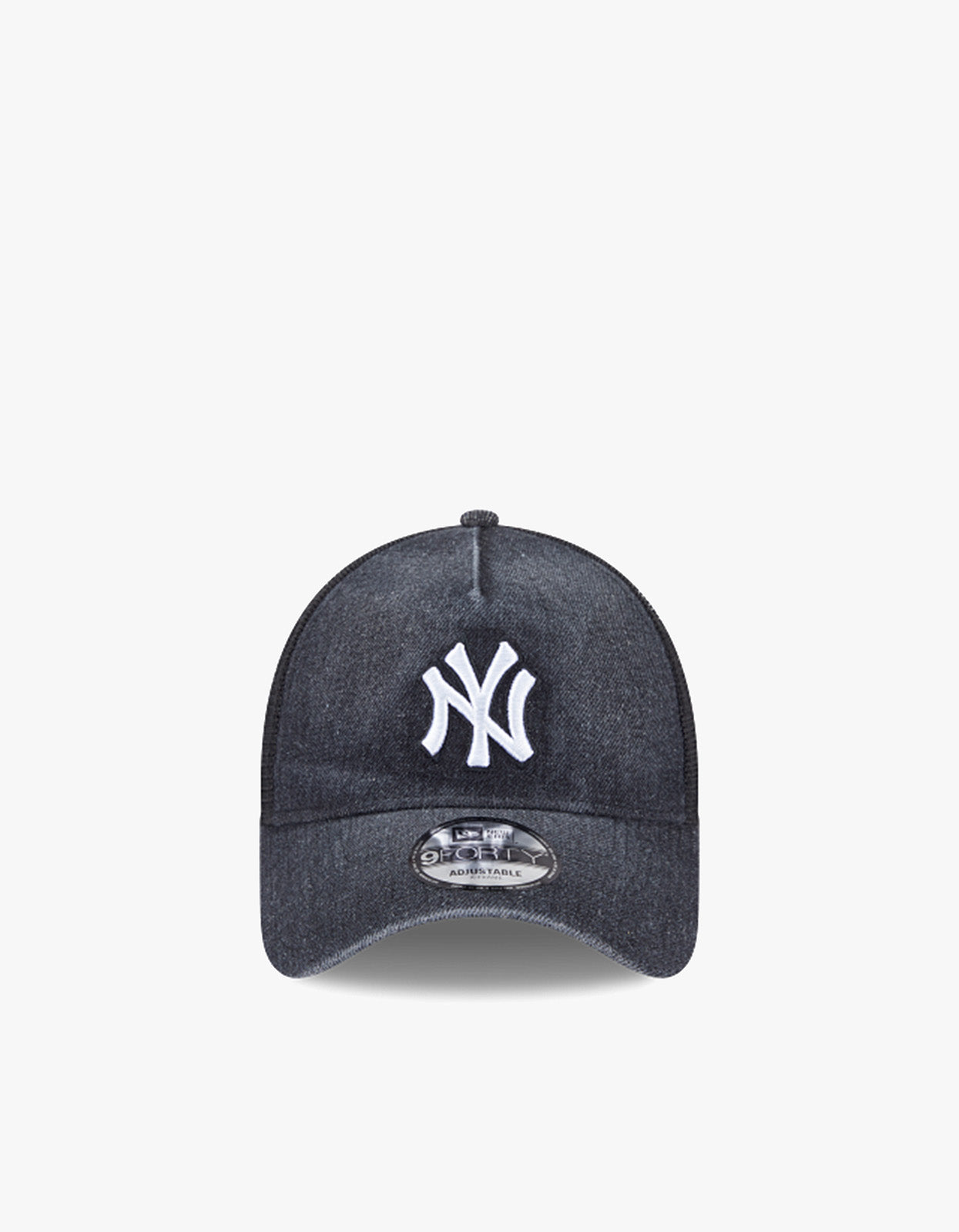 New York Yankees 9FORTY A Frame Trucker Cap - Washed Black Denim