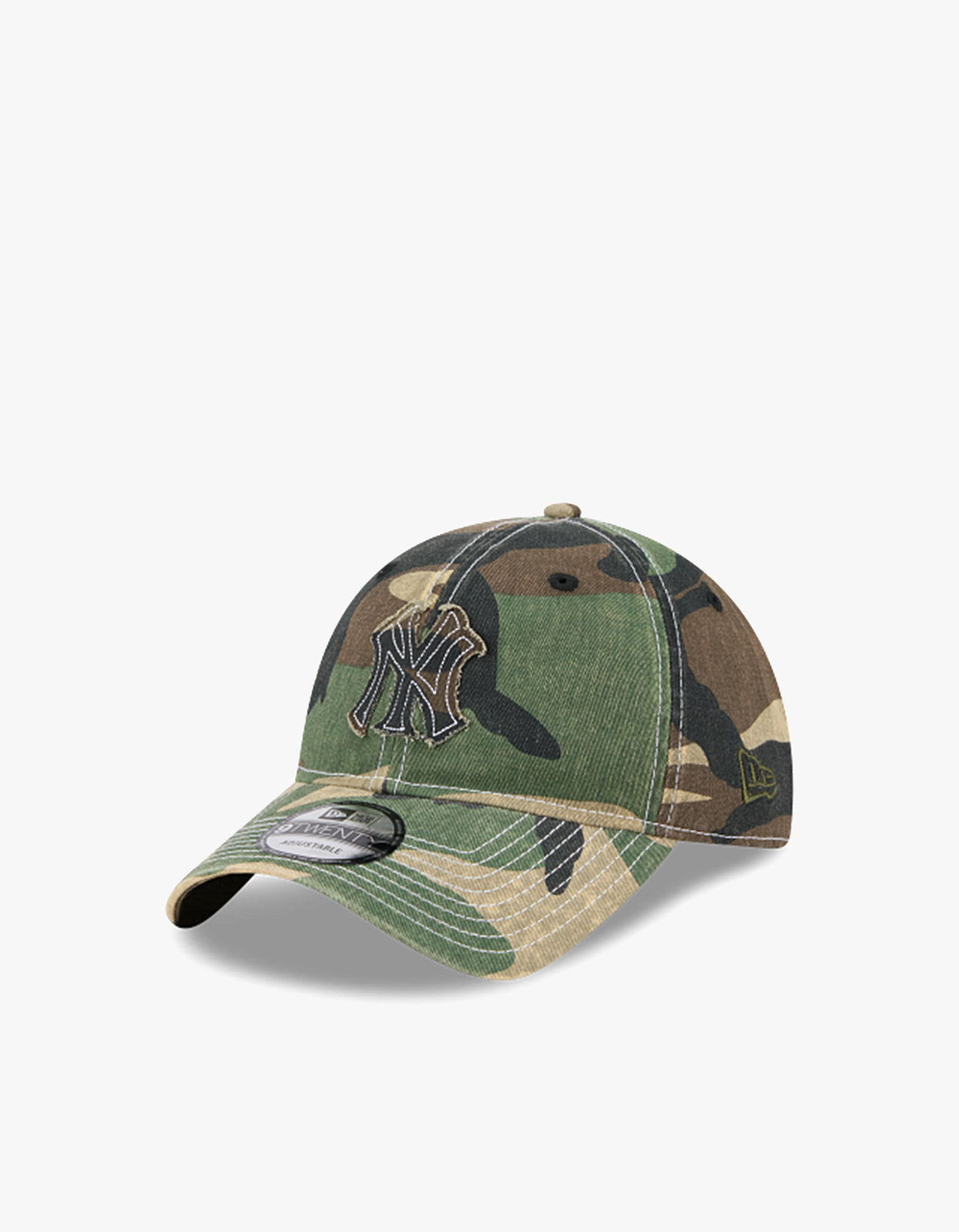 New York Yankees Frayed 9TWENTY Cap - Woodland Camo