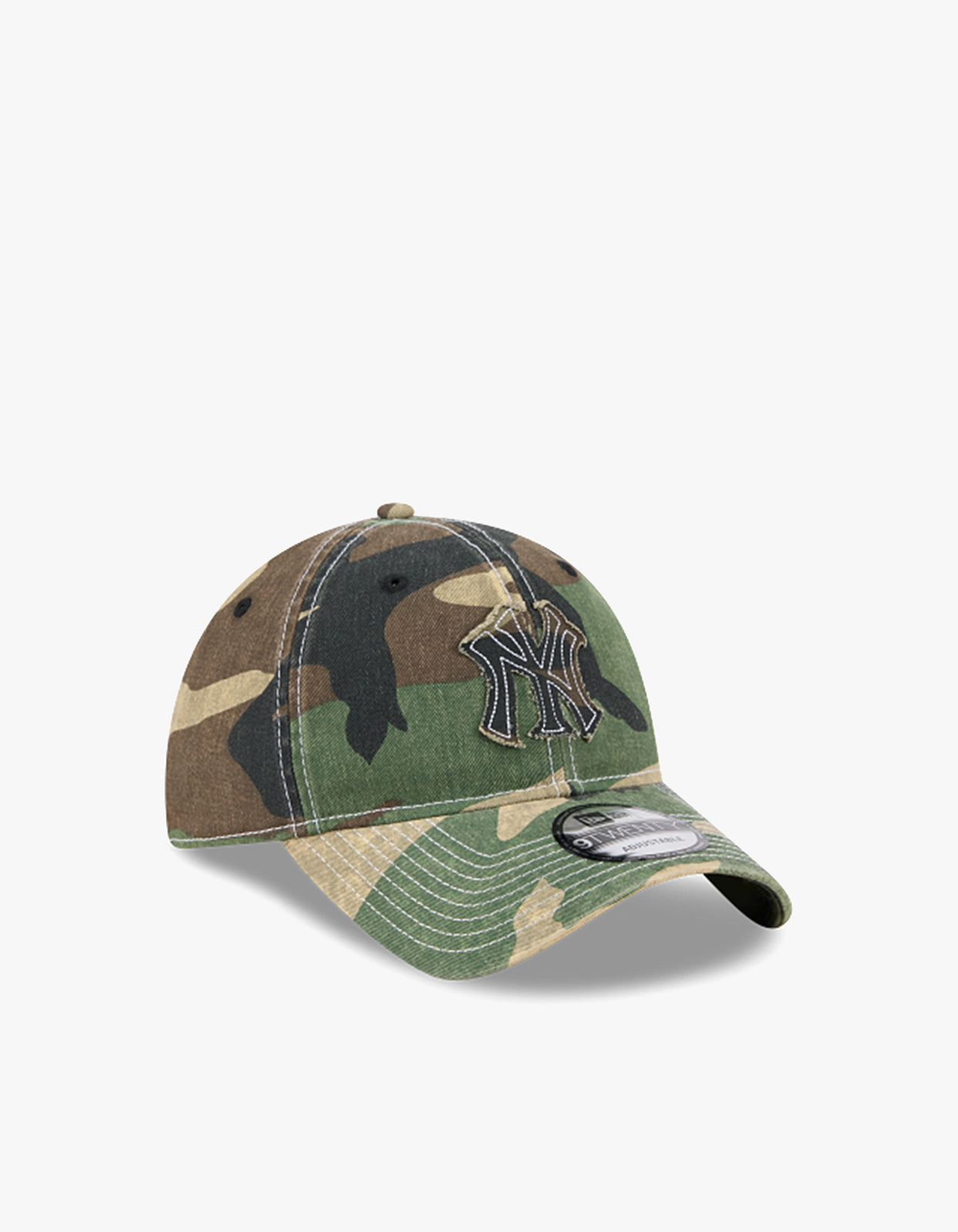 New York Yankees Frayed 9TWENTY Cap - Woodland Camo