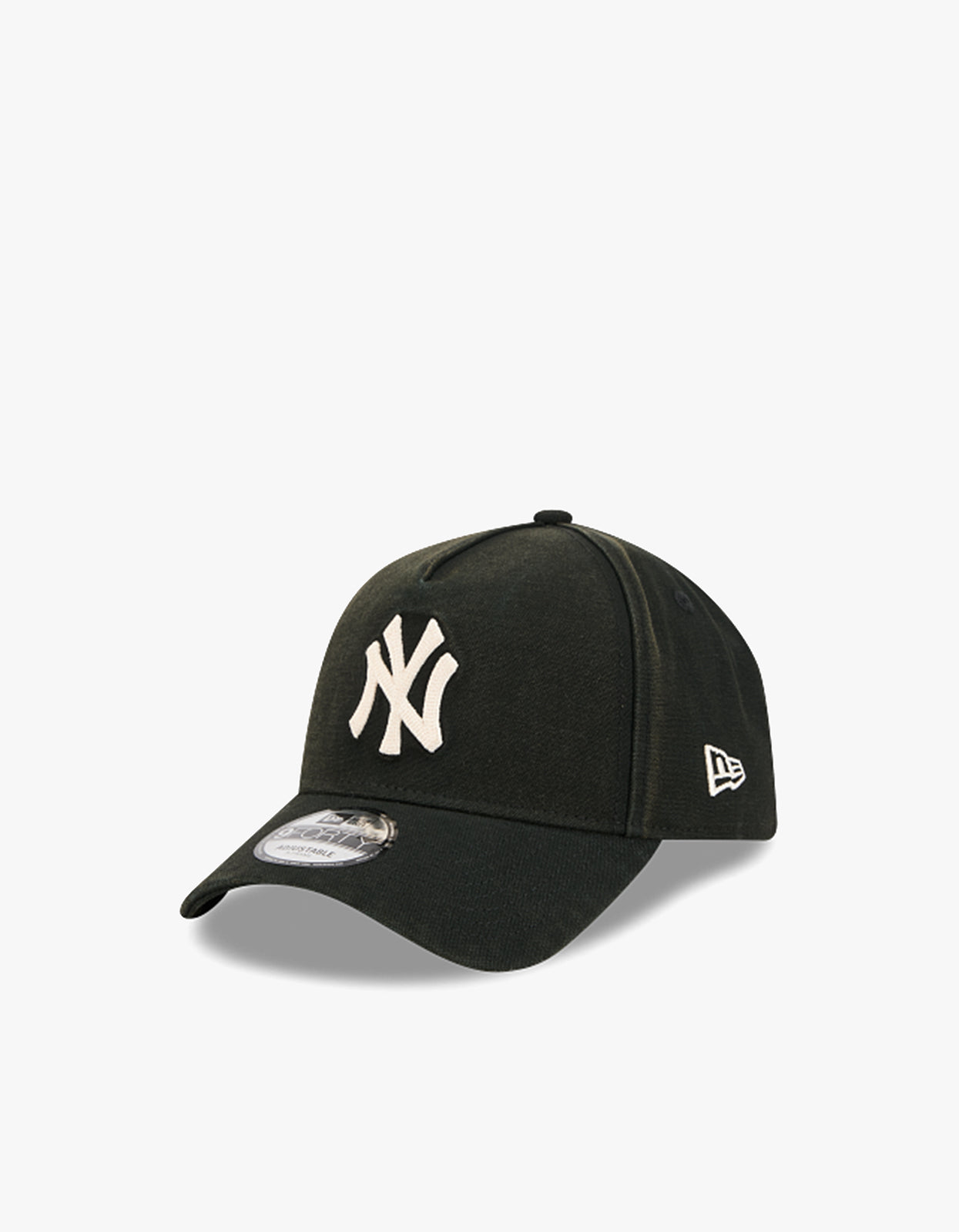 New York Yankees Canvas 9FORTY A Frame Cap - Washed Black/Ivory
