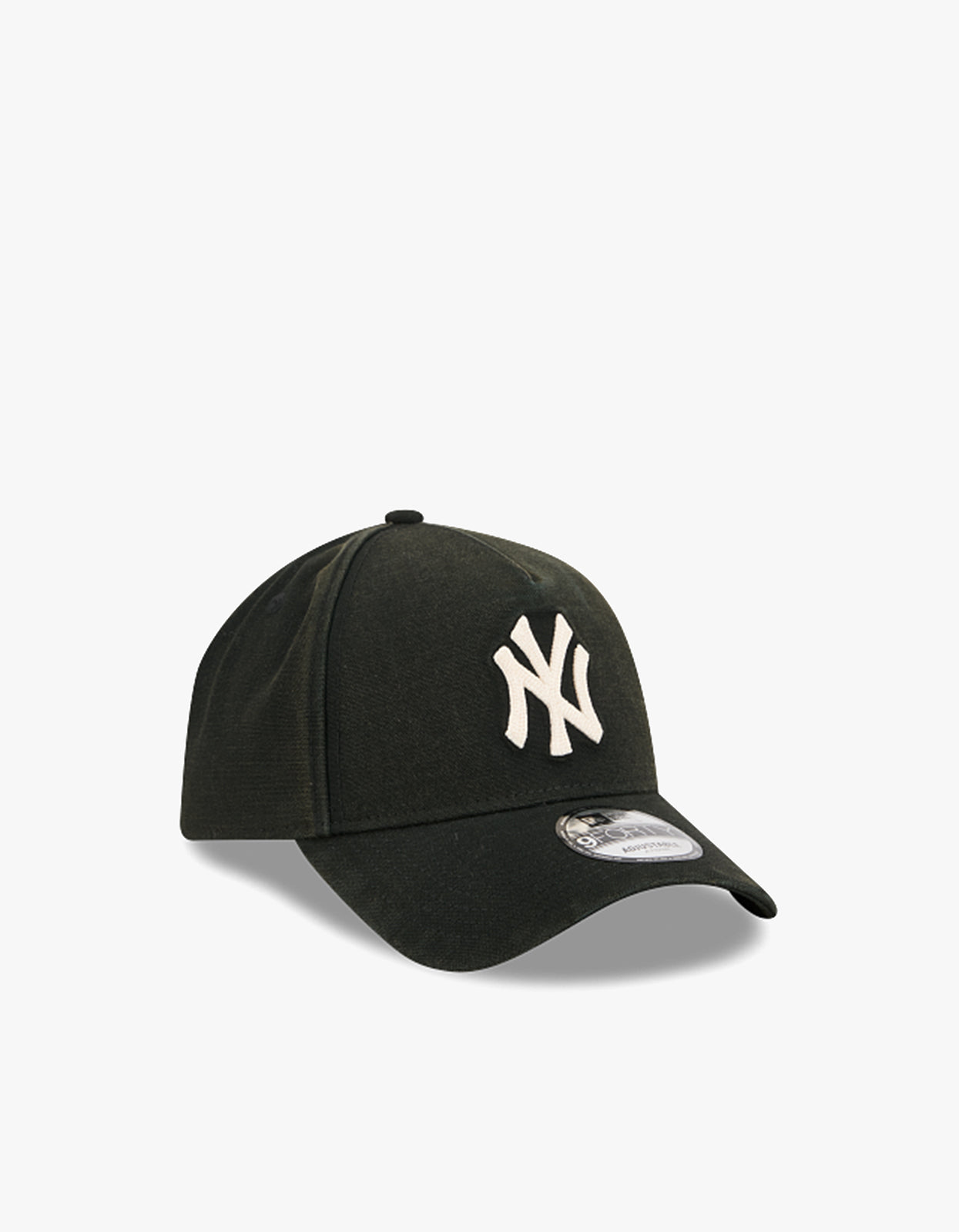 New York Yankees Canvas 9FORTY A Frame Cap - Washed Black/Ivory