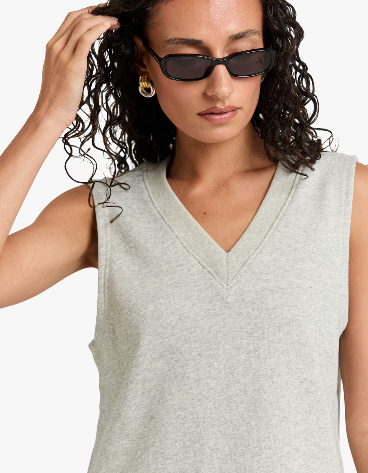 Terry 80S Muscle Top - Grey Marle