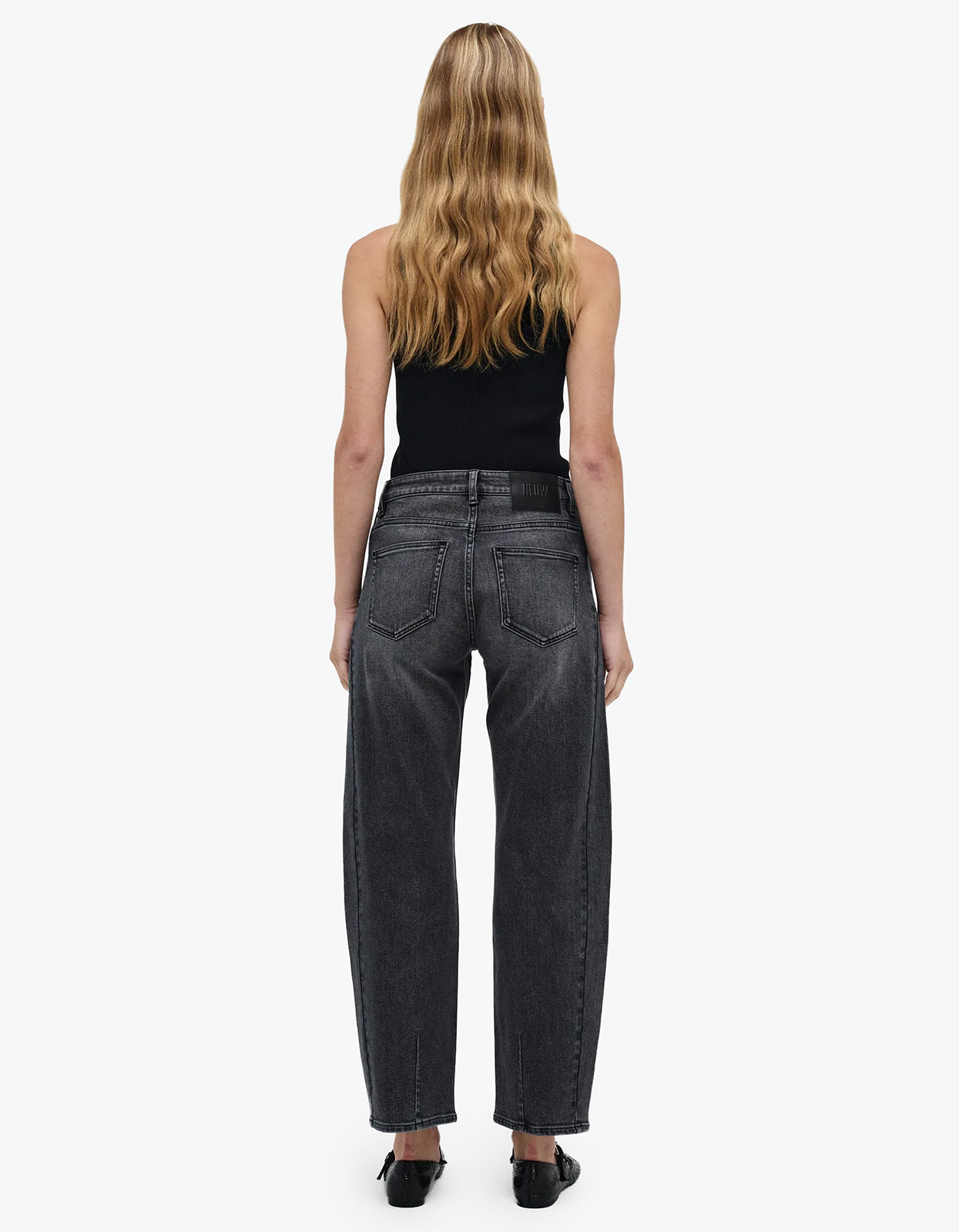 Amber Barrel Jean - Washed Black