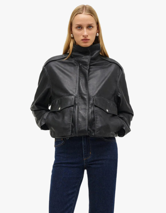 Scene Leather Jacket - Black