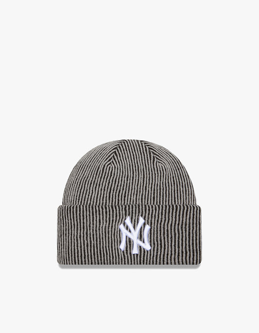 New York Yankees Fisherman Pinstripe Knit Beanie - Grey