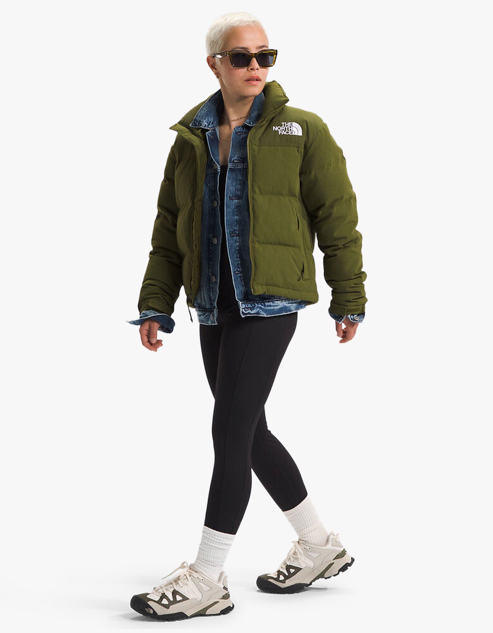 North face olive green jacket womens online