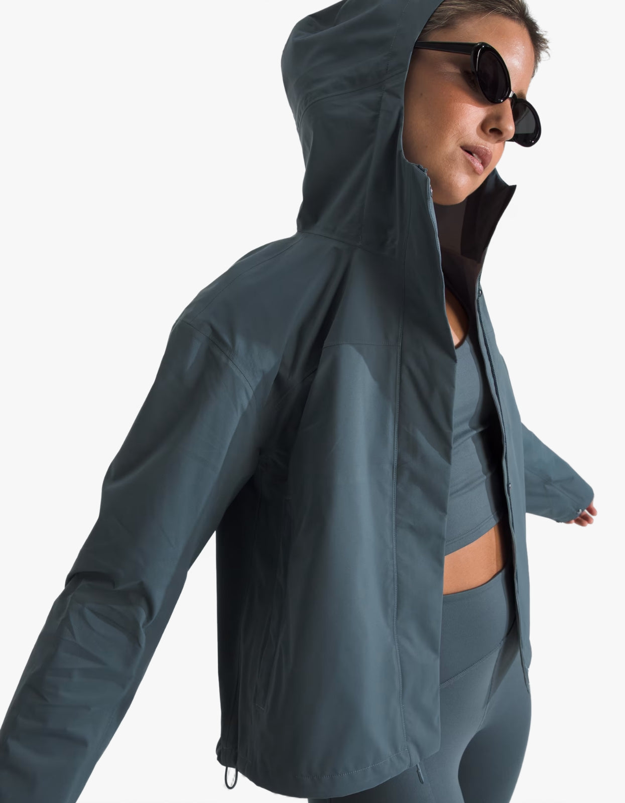 Women'S Voyage Rain 3L Hooded Jacket - Granite Grey