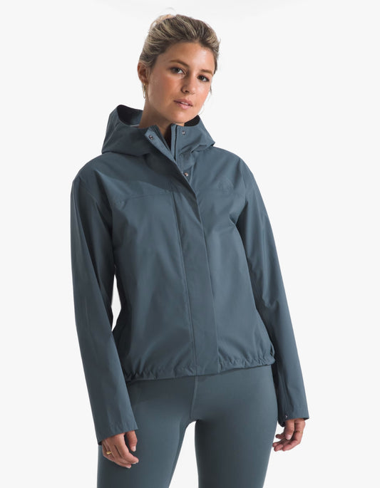 Women'S Voyage Rain 3L Hooded Jacket - Granite Grey