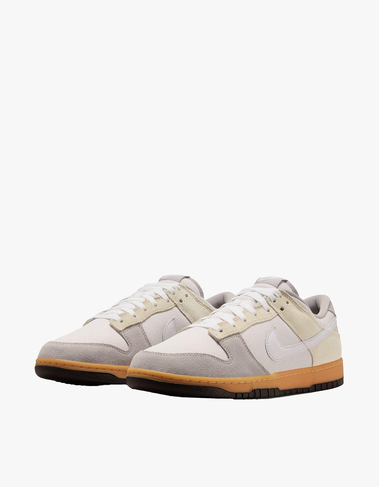 Womens Nike Dunk Low Sneakers - Phantom/ White-College Grey-Lt Khaki