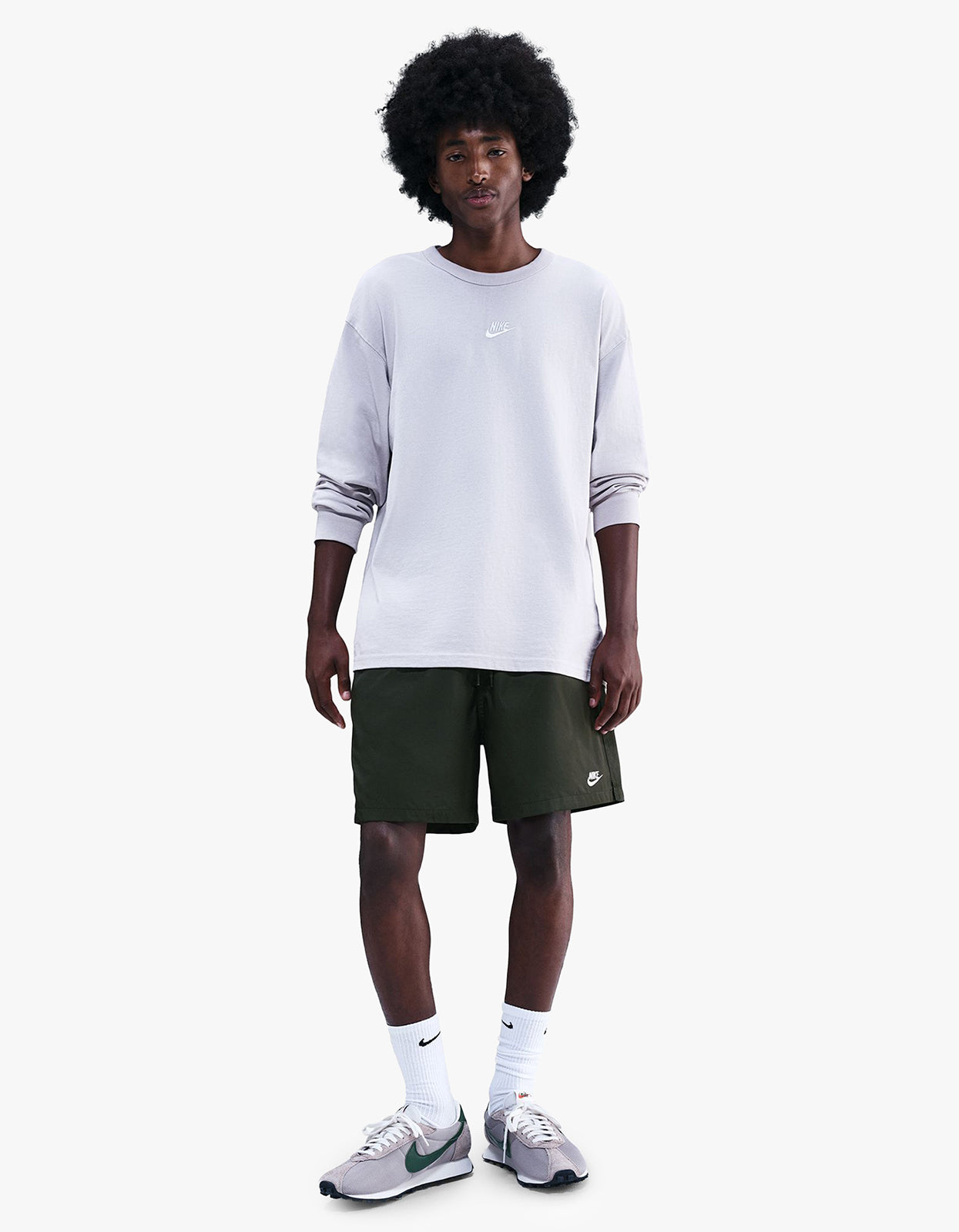 Mens Woven Flow Shorts - Sequoia/White