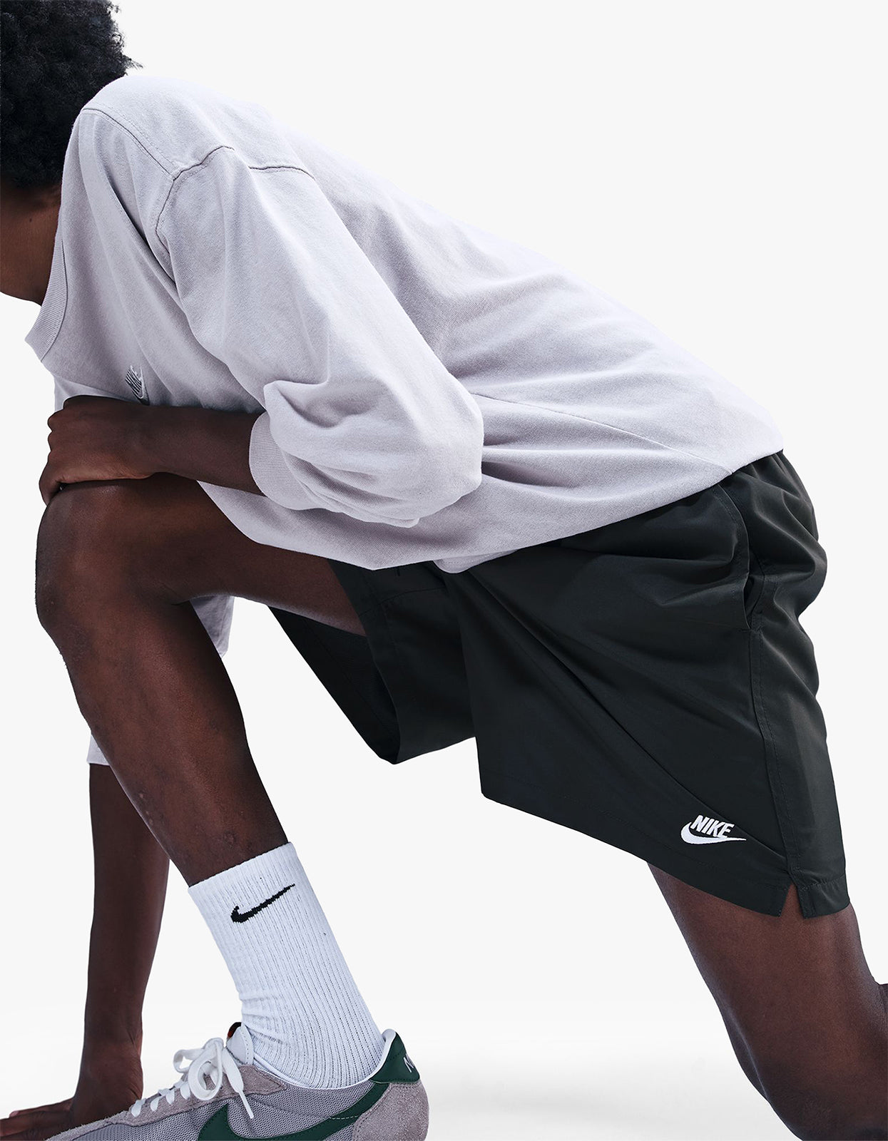 Mens Woven Flow Shorts - Sequoia/White