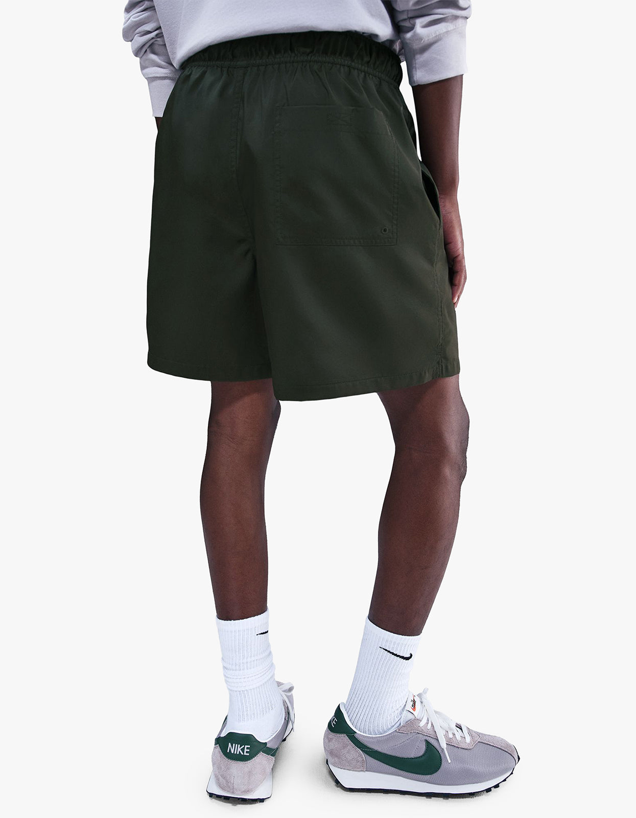 Mens Woven Flow Shorts - Sequoia/White