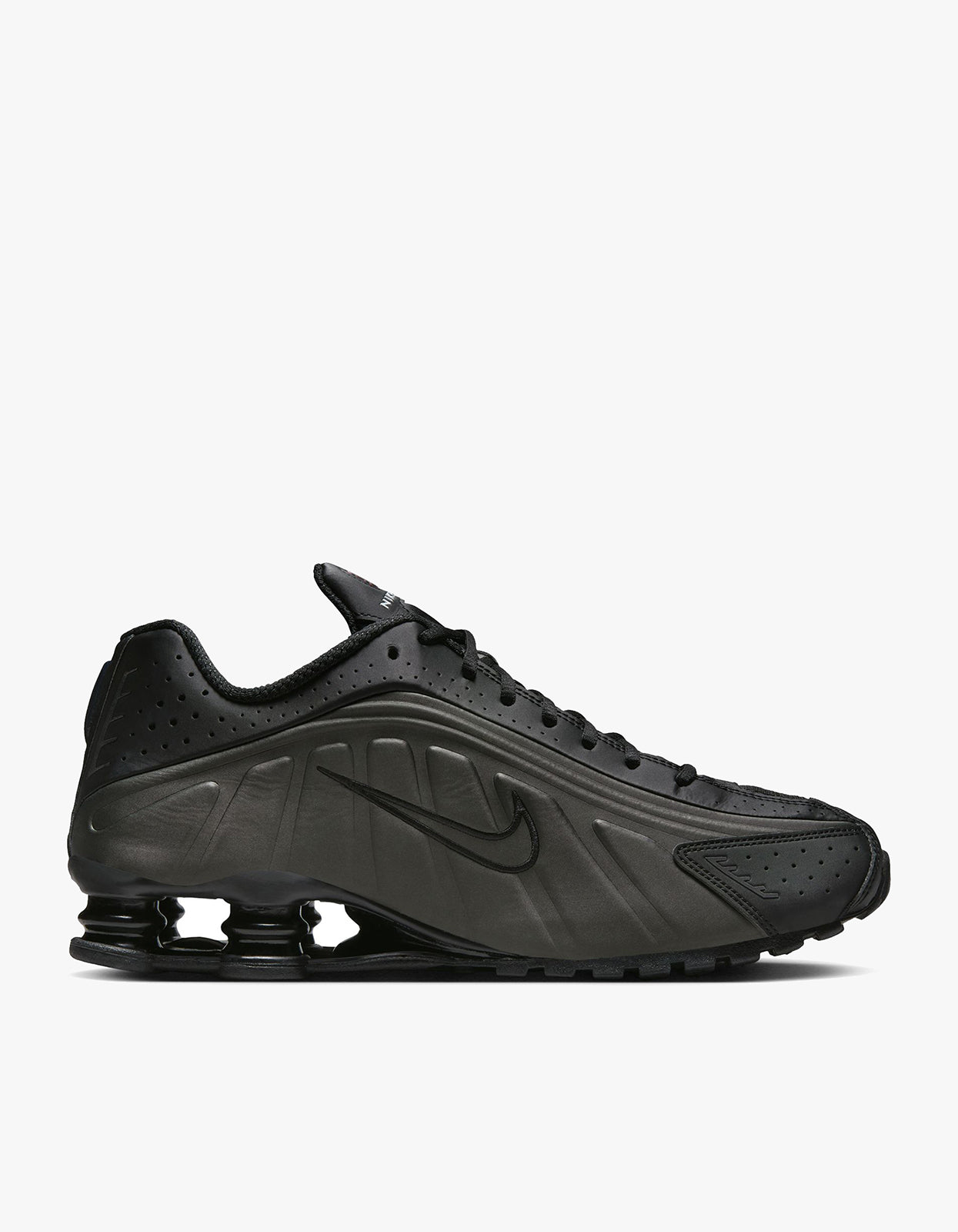 Mens Nike Shox R4 - Black/Black/Bright Crimson