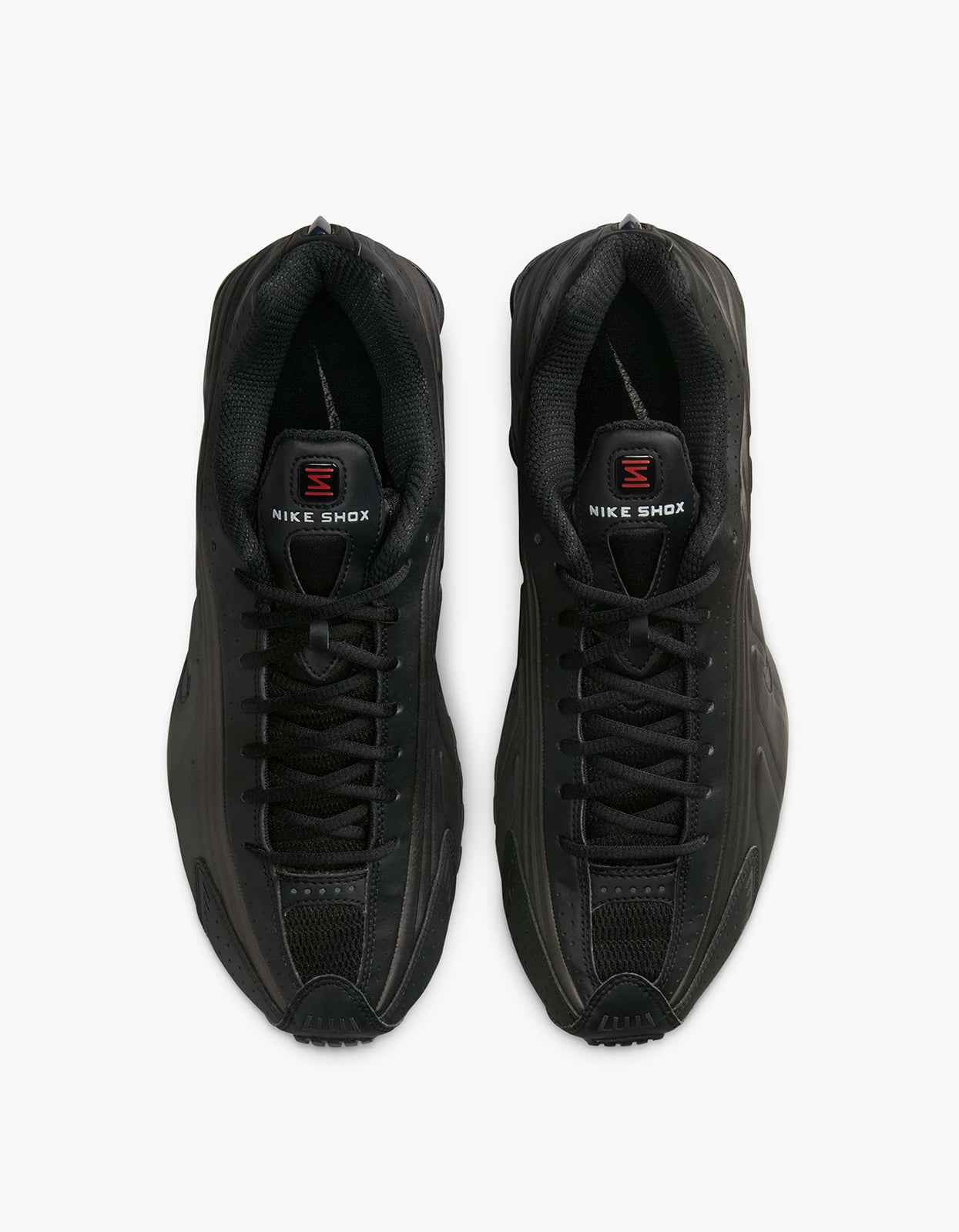 Mens Nike Shox R4 - Black/Black/Bright Crimson