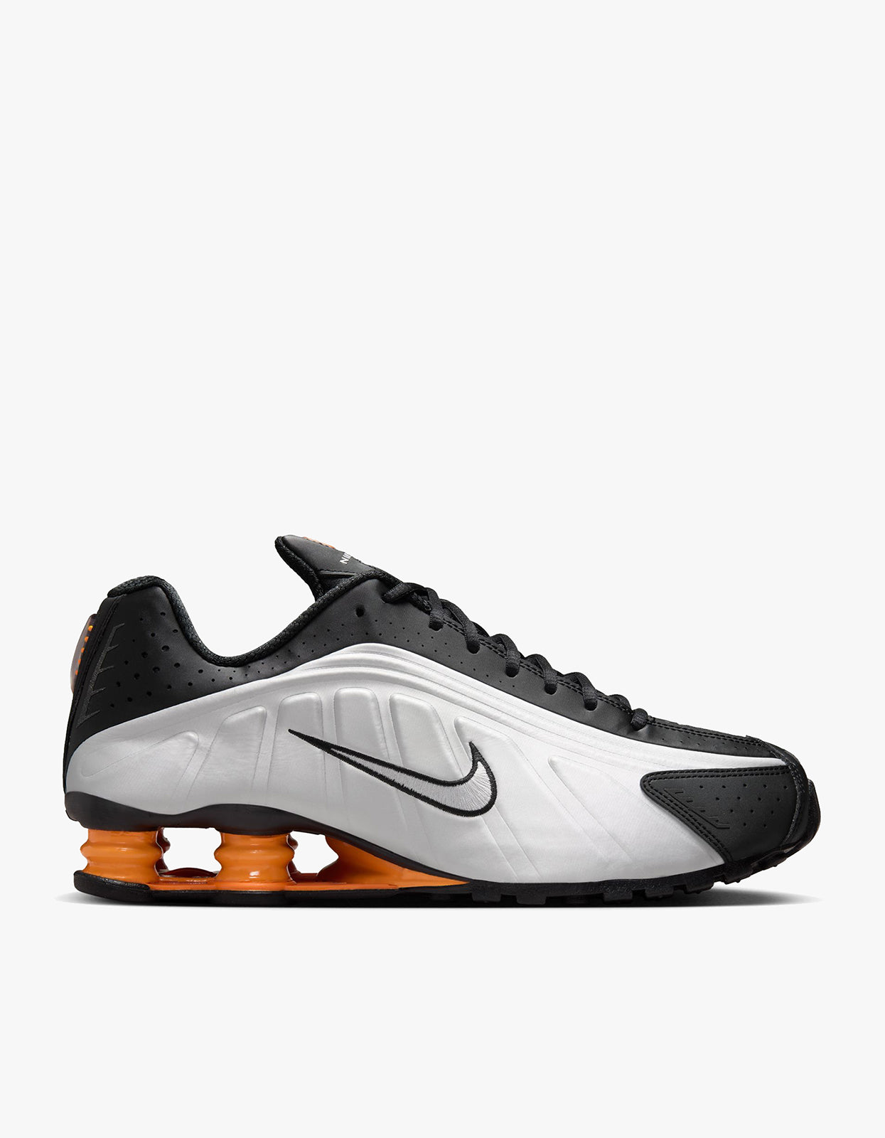 Mens Nike Shox R4 - Black/Vast Grey-Bright Mandarin