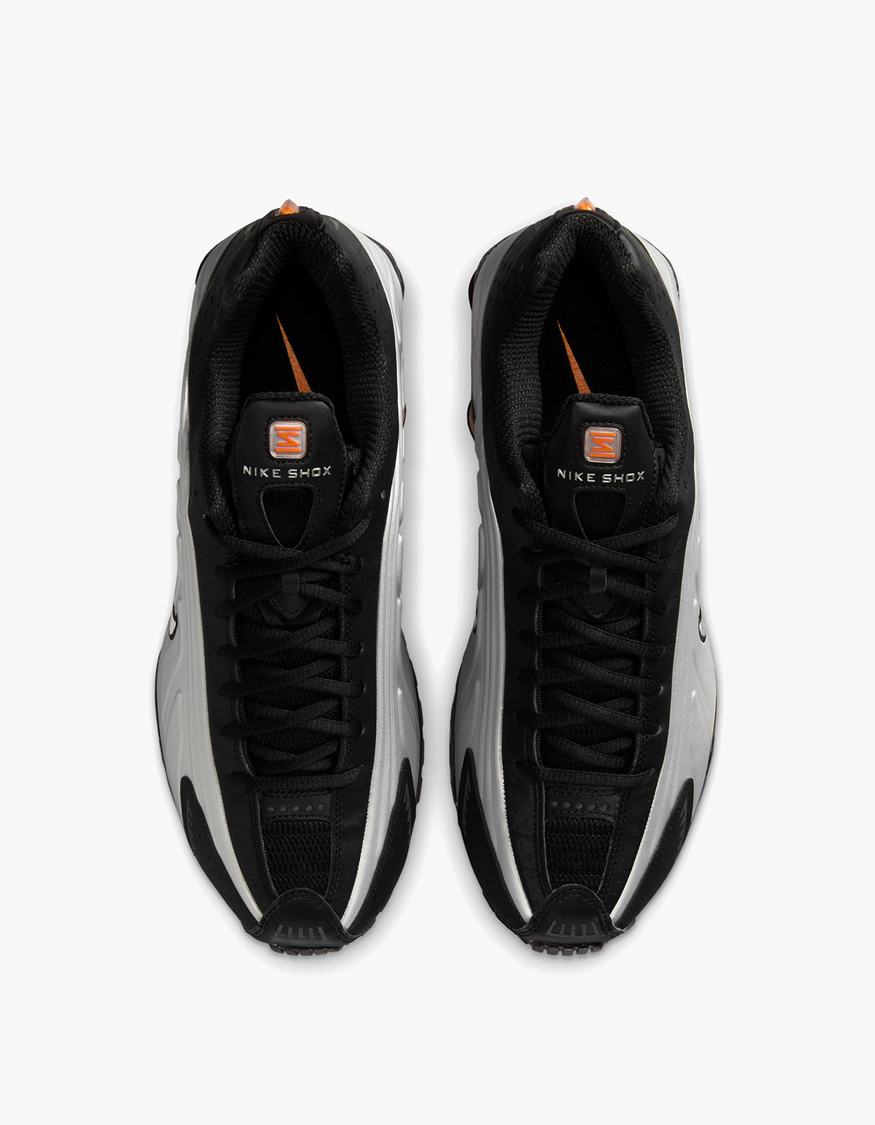 Mens Nike Shox R4 - Black/Vast Grey-Bright Mandarin