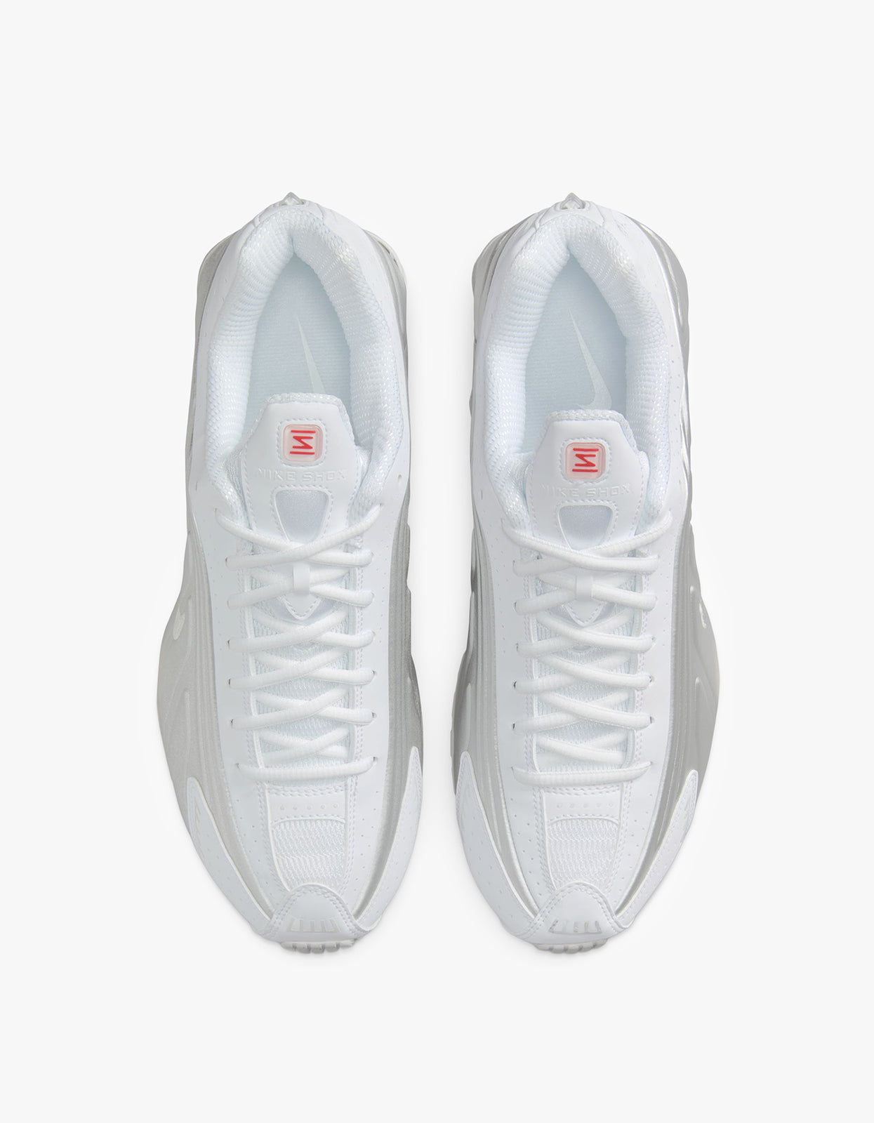 Mens Nike Shox R4 - White/Metallic Silver/White