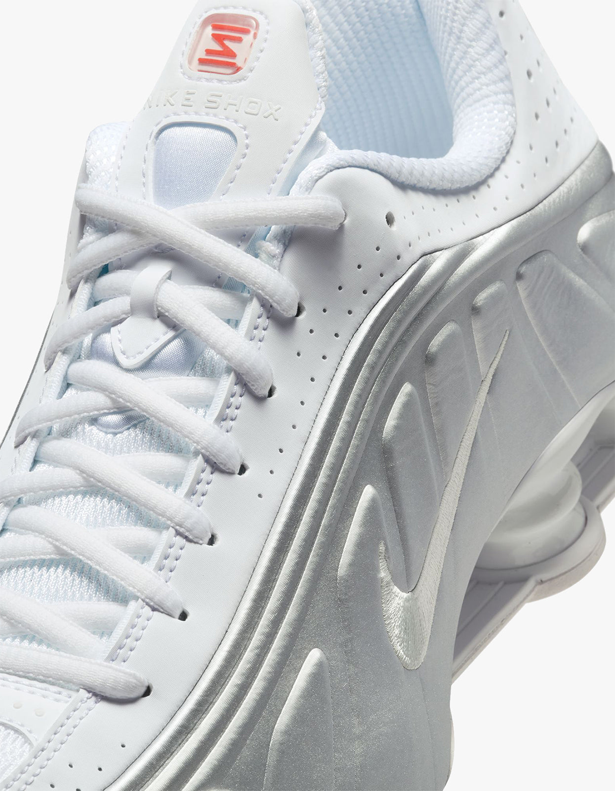Mens Nike Shox R4 - White/Metallic Silver/White