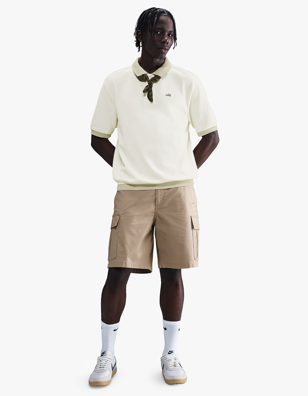 Nike Life S/S Heavyweight Polo - Sail/Light Khaki/Medium Olive