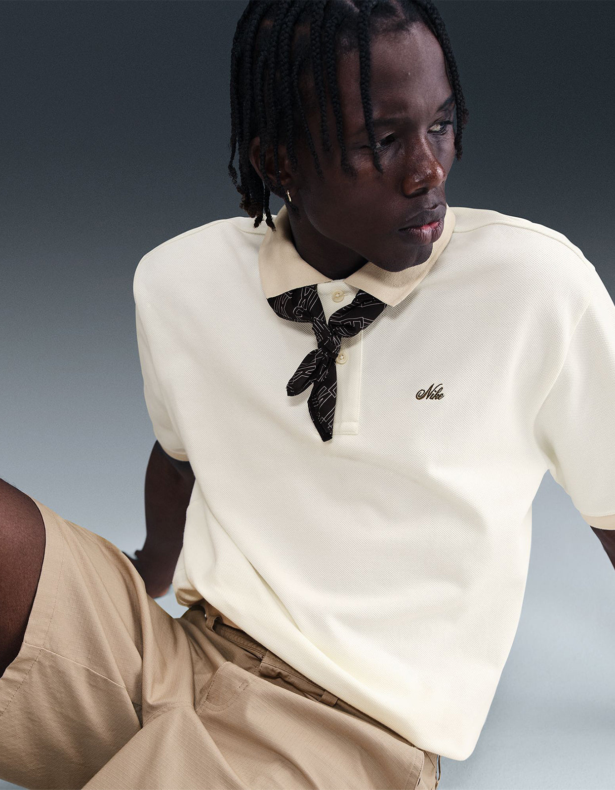 Nike Life S/S Heavyweight Polo - Sail/Light Khaki/Medium Olive