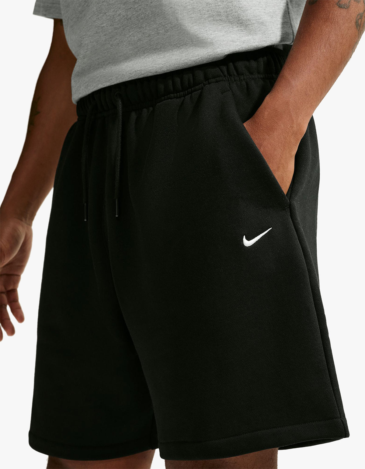 Nike Solo Swoosh Mens Fleece Shorts - Total Black/Sail