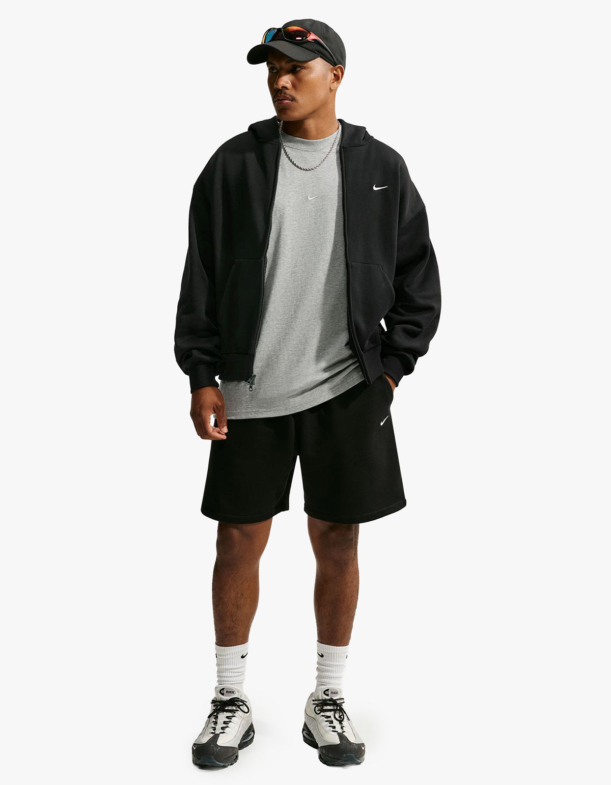 Nike Solo Swoosh Mens Fleece Shorts - Total Black/Sail