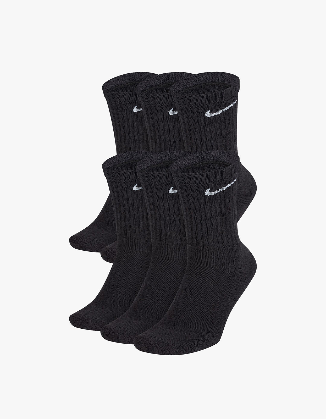 Nike Everyday Plus Crew Socks 6 Pack - Black/White