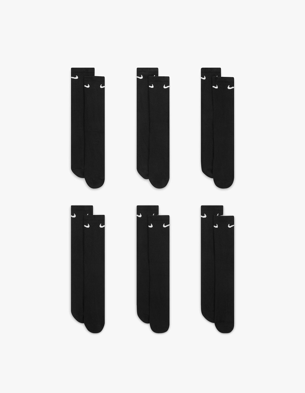 Nike Everyday Plus Crew Socks 6 Pack - Black/White