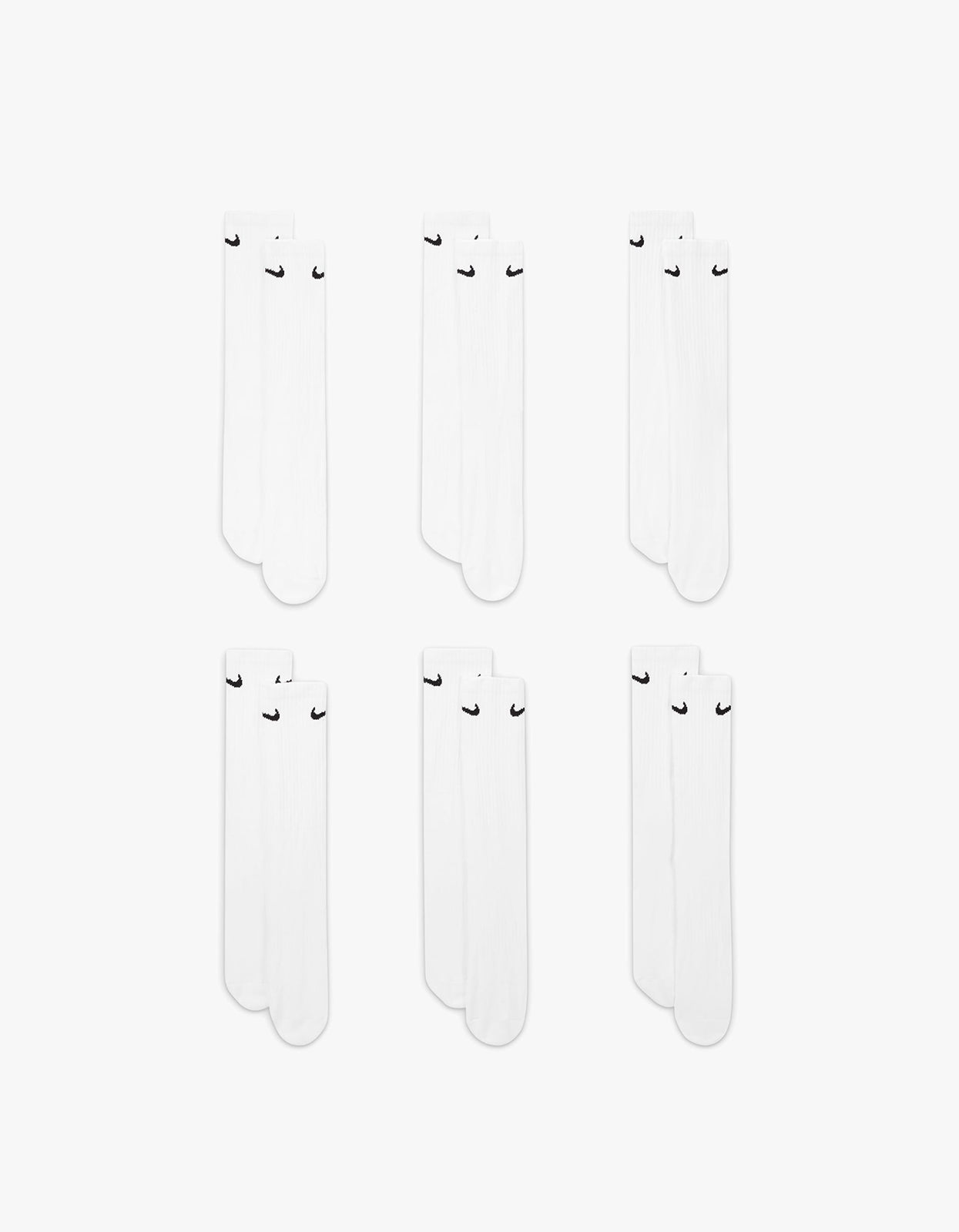 Nike Everyday Plus Crew Socks 6 Pack - White/Black
