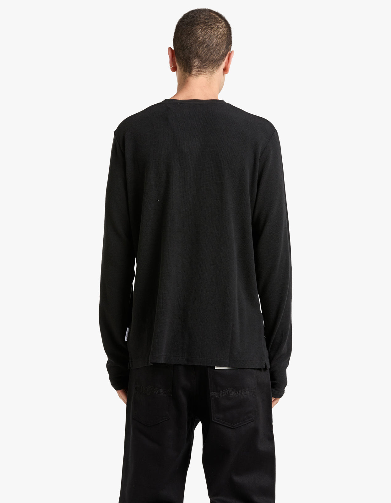 Clive L/S Waffle 3323 - 999 Black