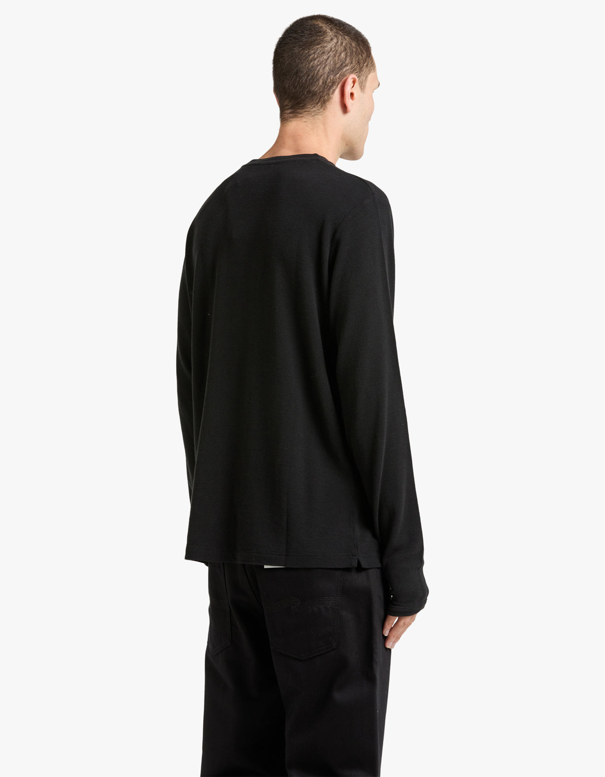 Clive L/S Waffle 3323 - 999 Black