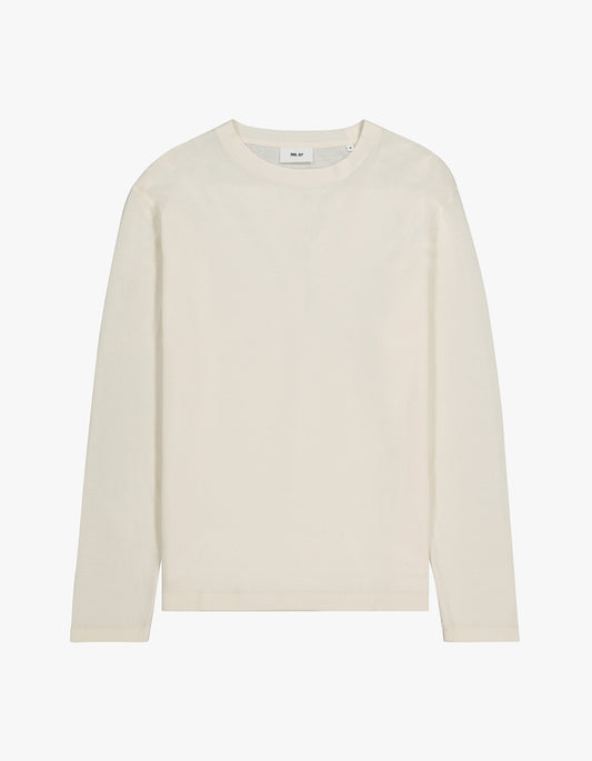 Clive L/S Waffle 3323 - Egg White 003