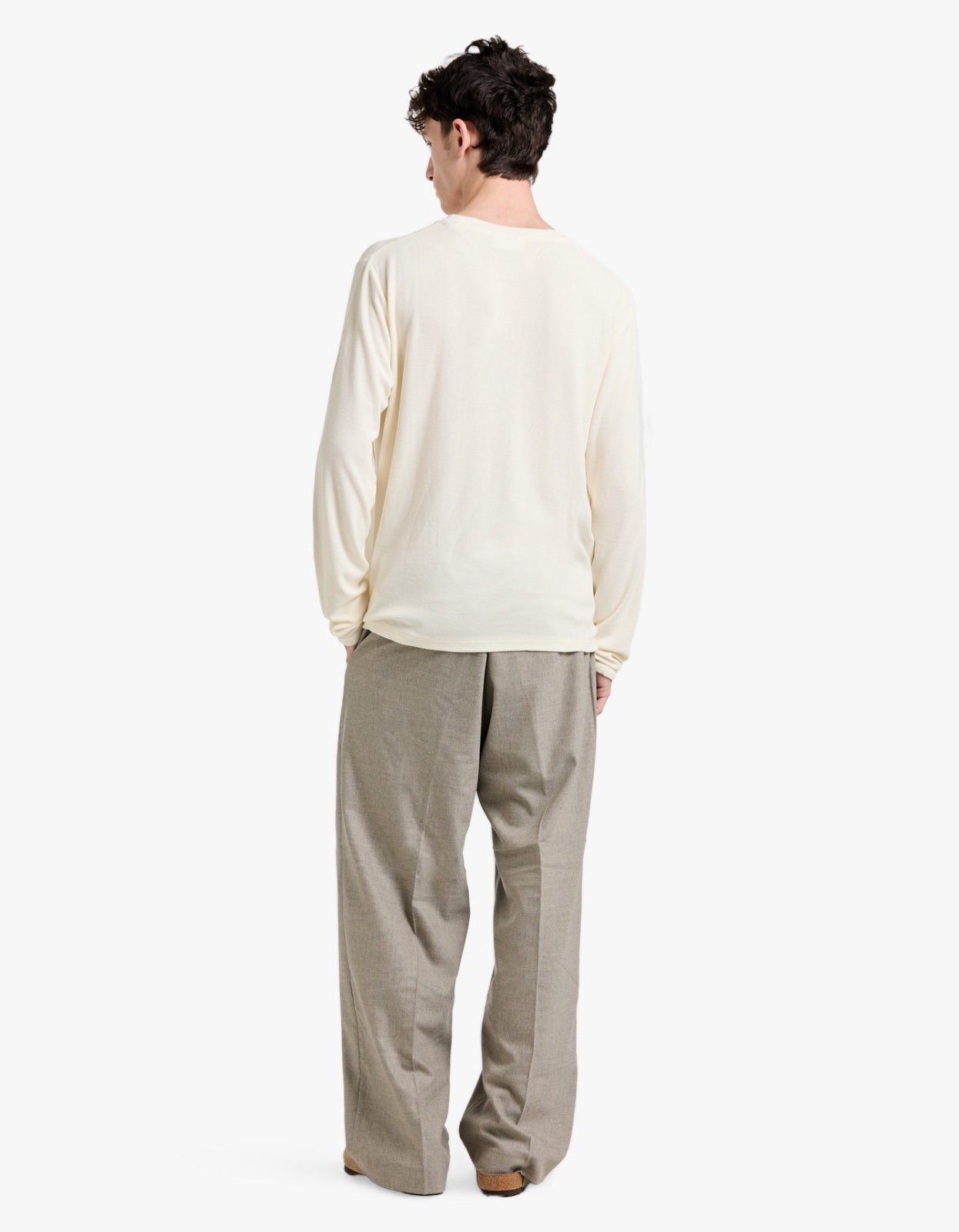 Clive L/S Waffle 3323 - Egg White 003