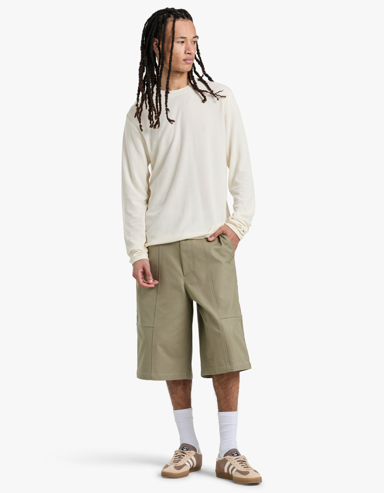 Clive L/S Waffle 3323 - Egg White 003