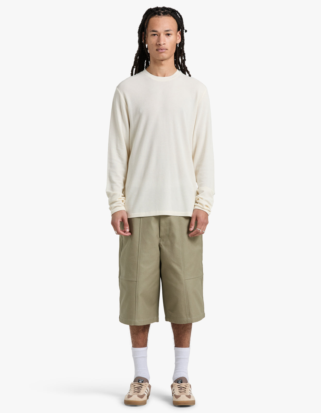 Clive L/S Waffle 3323 - Egg White 003
