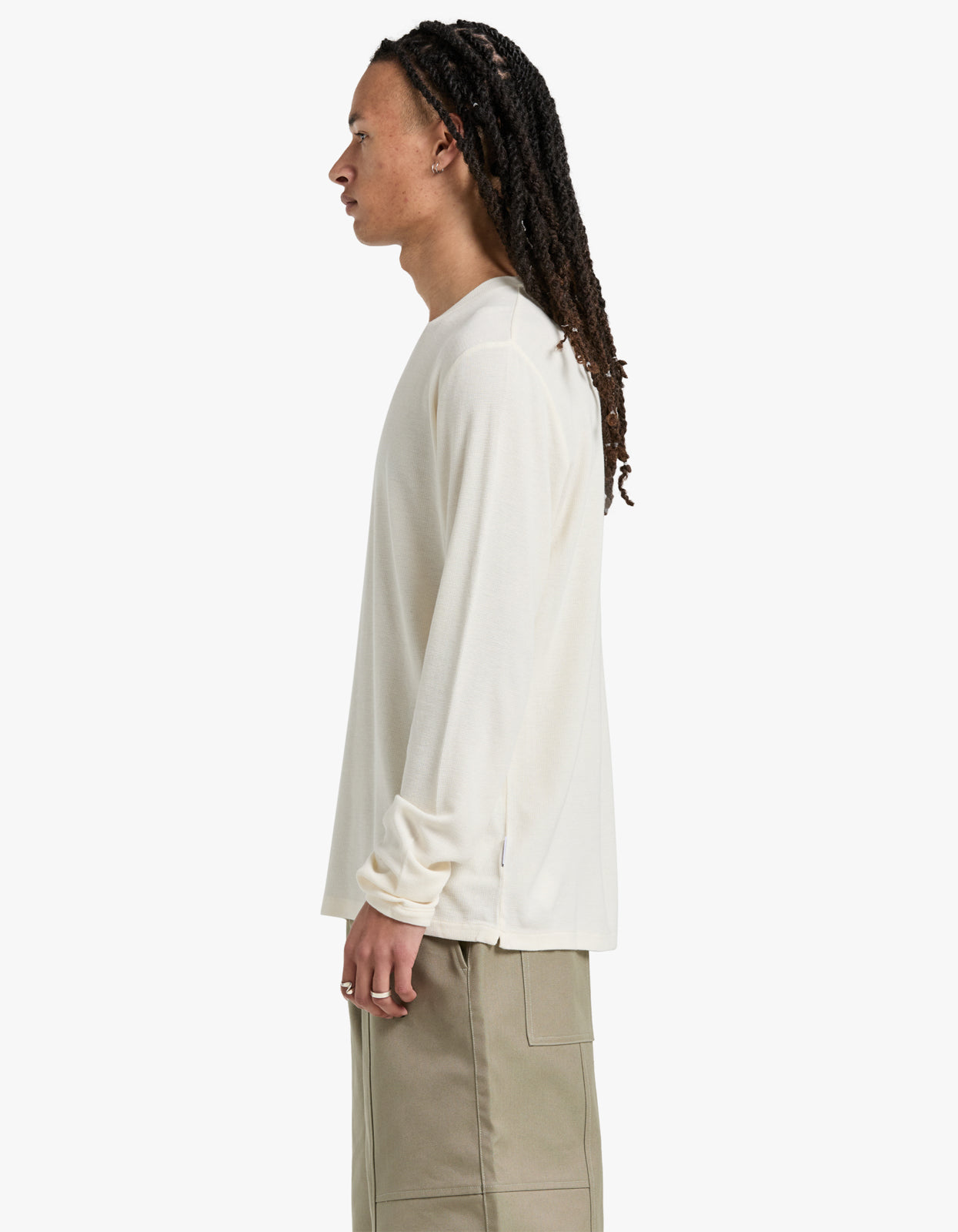 Clive L/S Waffle 3323 - Egg White 003