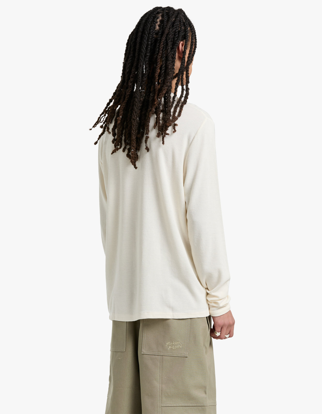 Clive L/S Waffle 3323 - Egg White 003