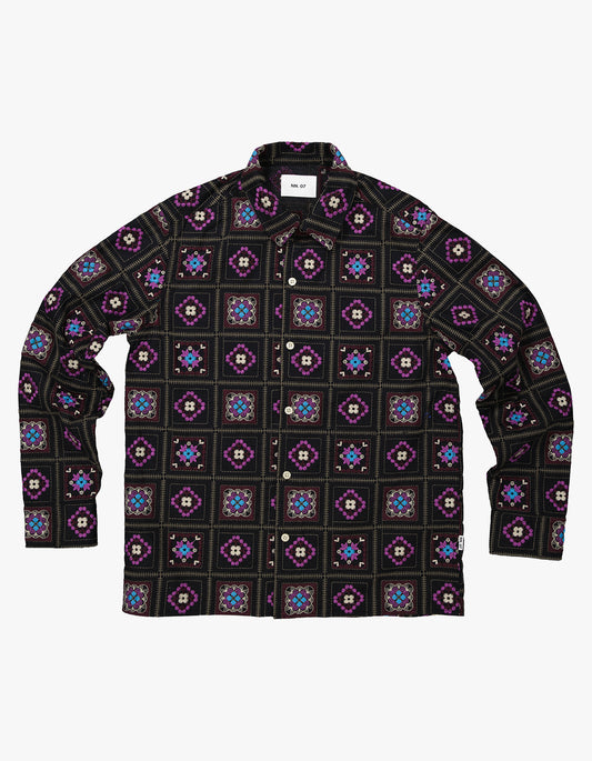 Julio L/S NO PKT Overshirt 5535 - Black Multi