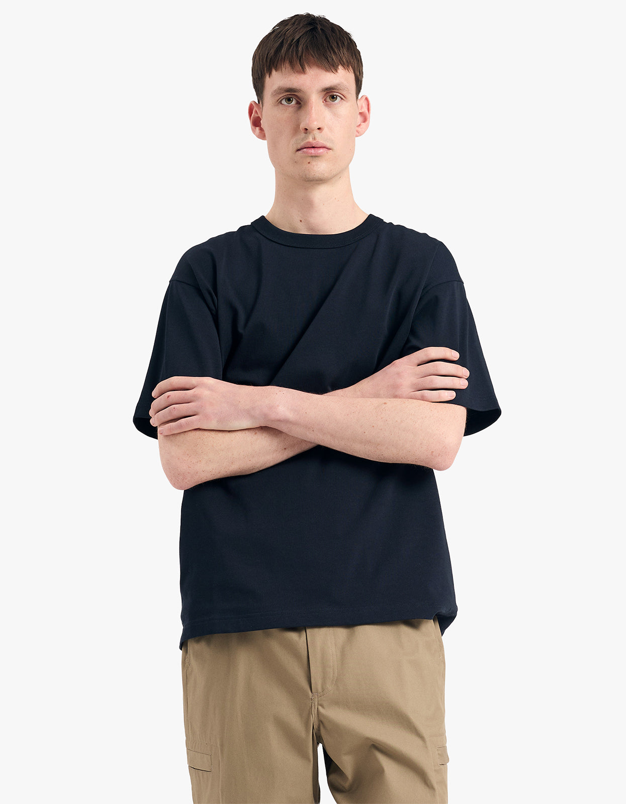 Simon Organic Arch Print T Shirt - Dark Navy