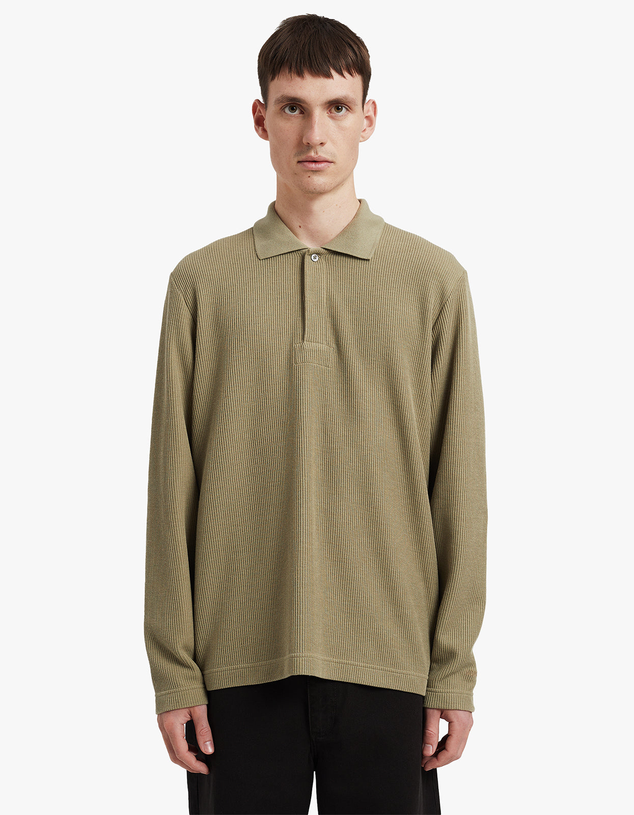 Ruben Double Face L/S Polo Shirt - Clay